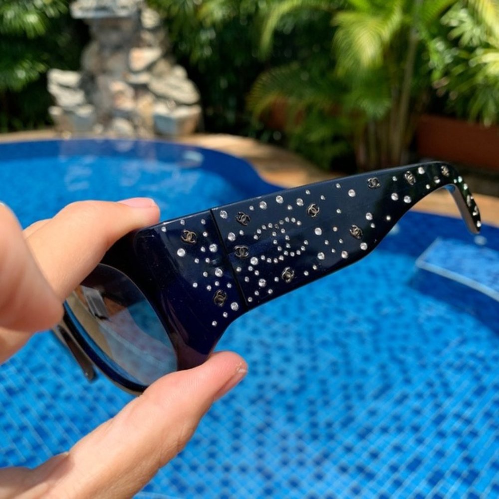 Chanel Swarovski Crystal CC Sunglasses 5134B